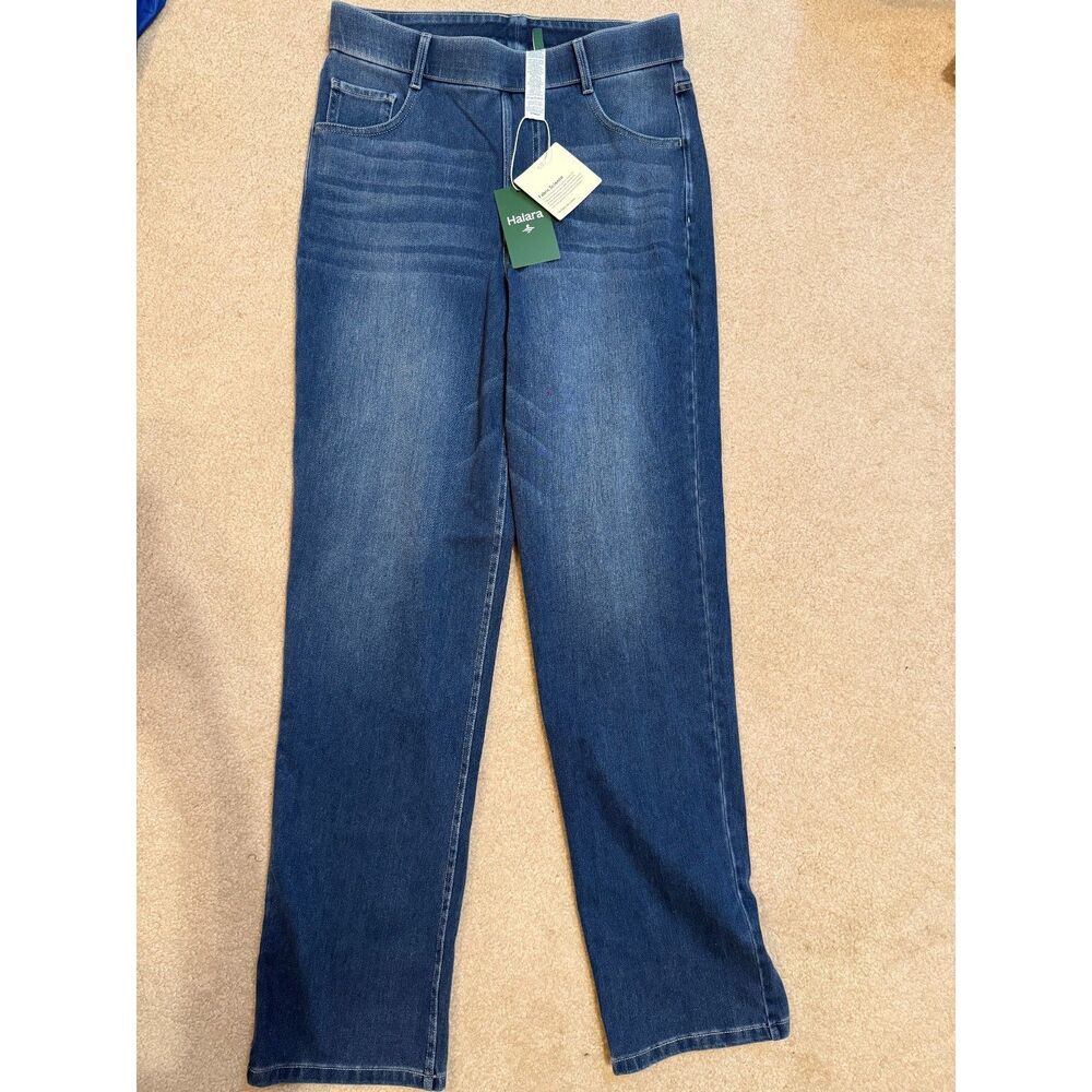 Halara Flex High Waisted Straight Leg Stretch Jeans Medium Wash M Regular NWT